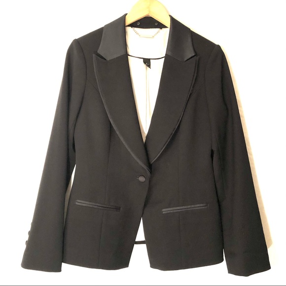 White House Black Market Jackets & Blazers - WHBM Classy Tuxedo Blazer w/ Satin Trim- 6